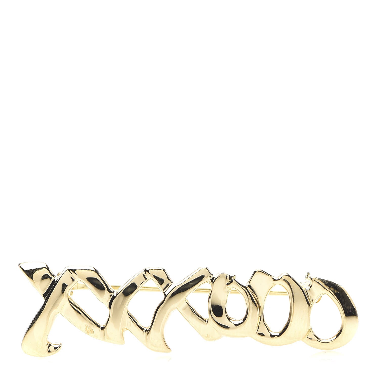 Tiffany 18K Yellow Gold Paloma's Graffiti Love and Kisses Brooch 1 of 4