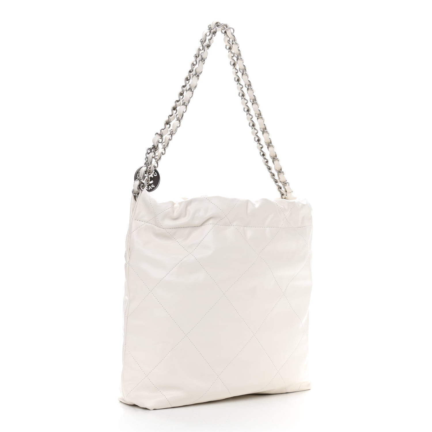 Chanel Shiny Calfskin Quilted Small Chanel 22 White 4 of 11