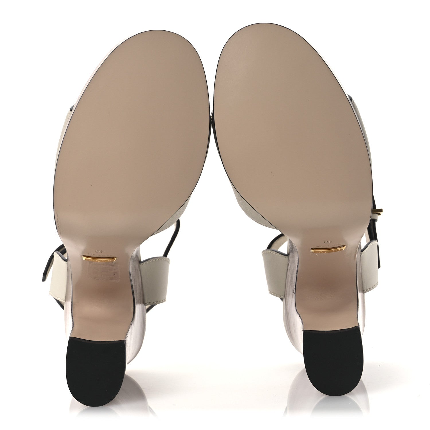 Gucci Cosmos Softy Calfskin Wooden Interlocking G Cut-Out 30/120mm Platform Sandals 40 Mystic White 7 of 12