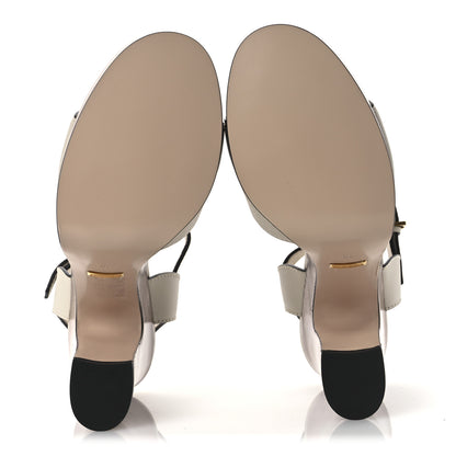 Gucci Cosmos Softy Calfskin Wooden Interlocking G Cut-Out 30/120mm Platform Sandals 40 Mystic White 7 of 12