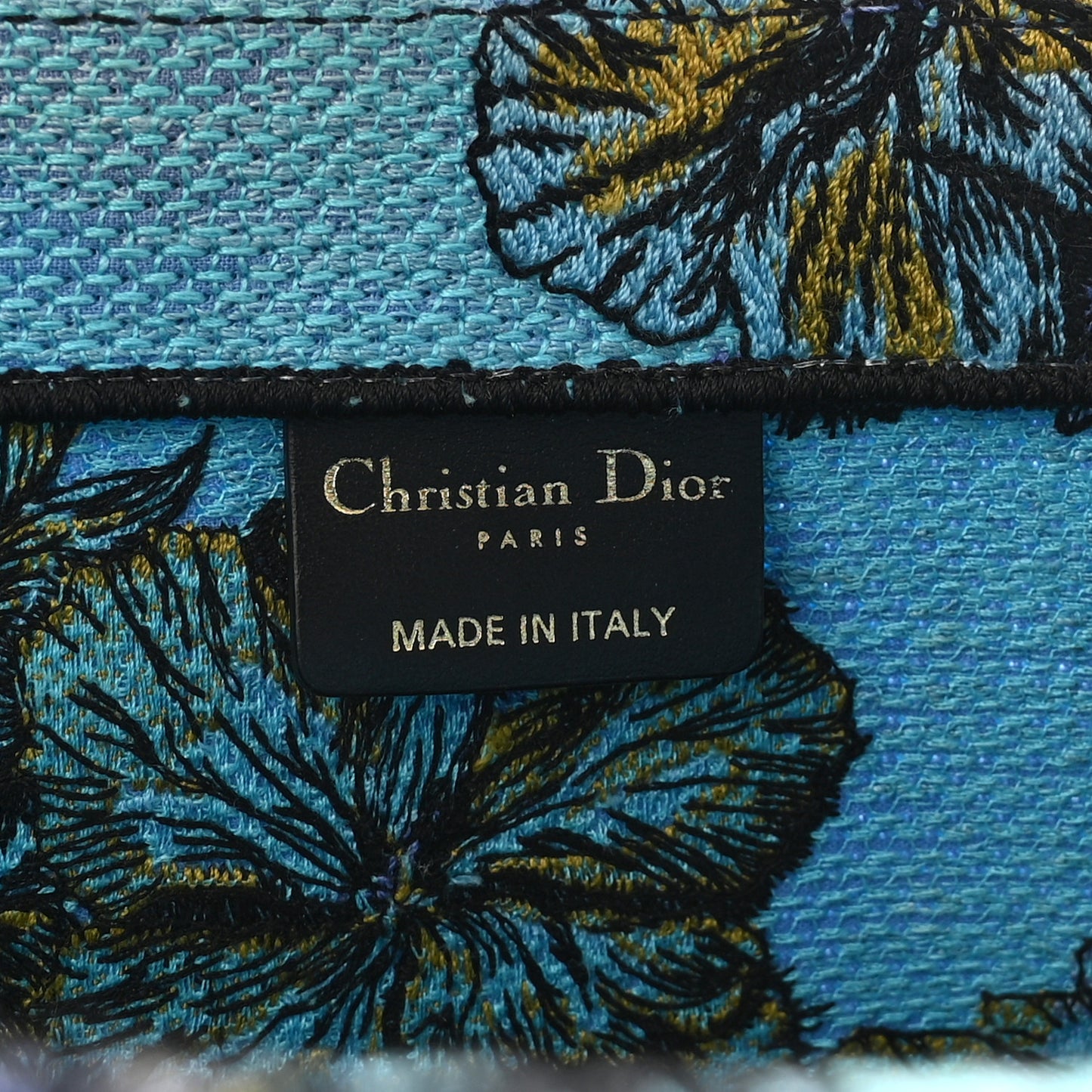 Canvas Embroidered Large Toile de Jouy Voyage Book Tote Celestial Blue