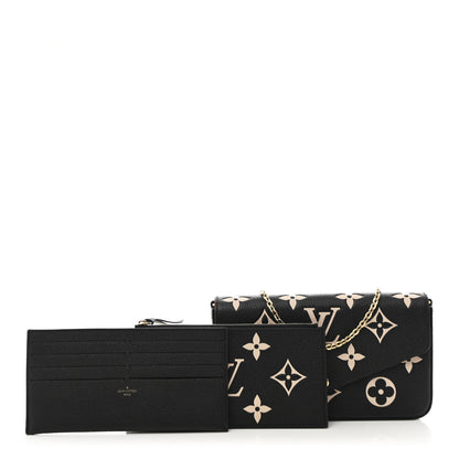 Louis Vuitton Empreinte Monogram Giant Felicie Pochette Black Beige 3 of 13