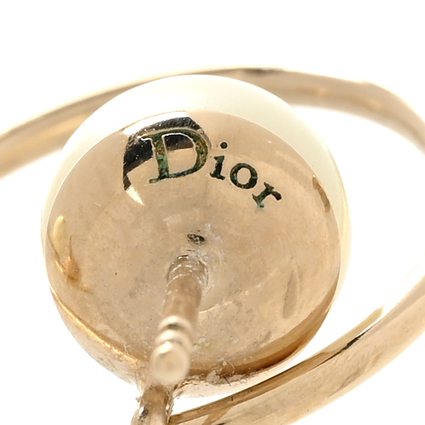 Pearl Mise En Dior Tribal Hoop Earrings Gold