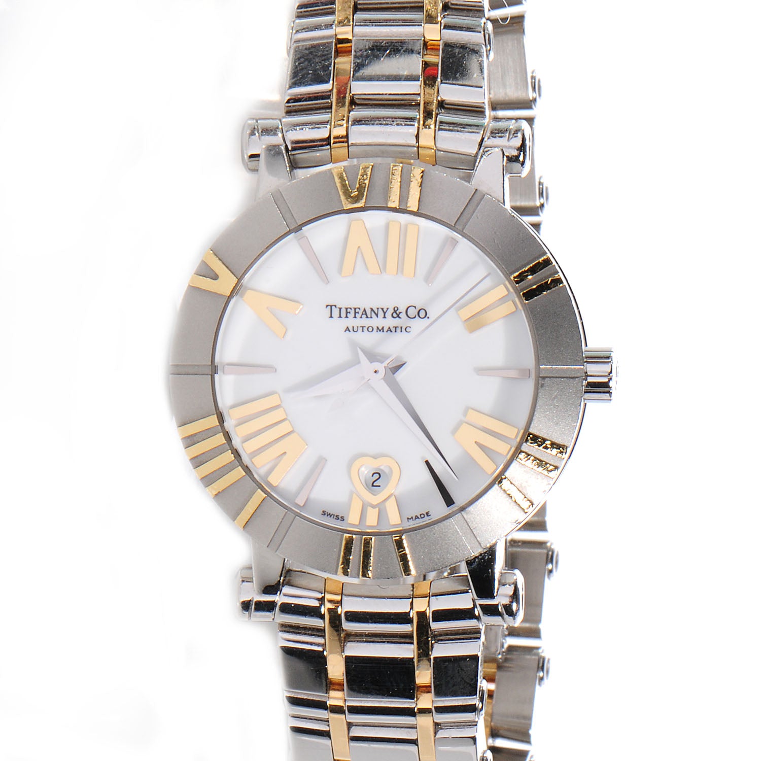 Tiffany Stainless Steel 18K Yellow Gold 30mm Atlas Automatic Watch 1 of 7