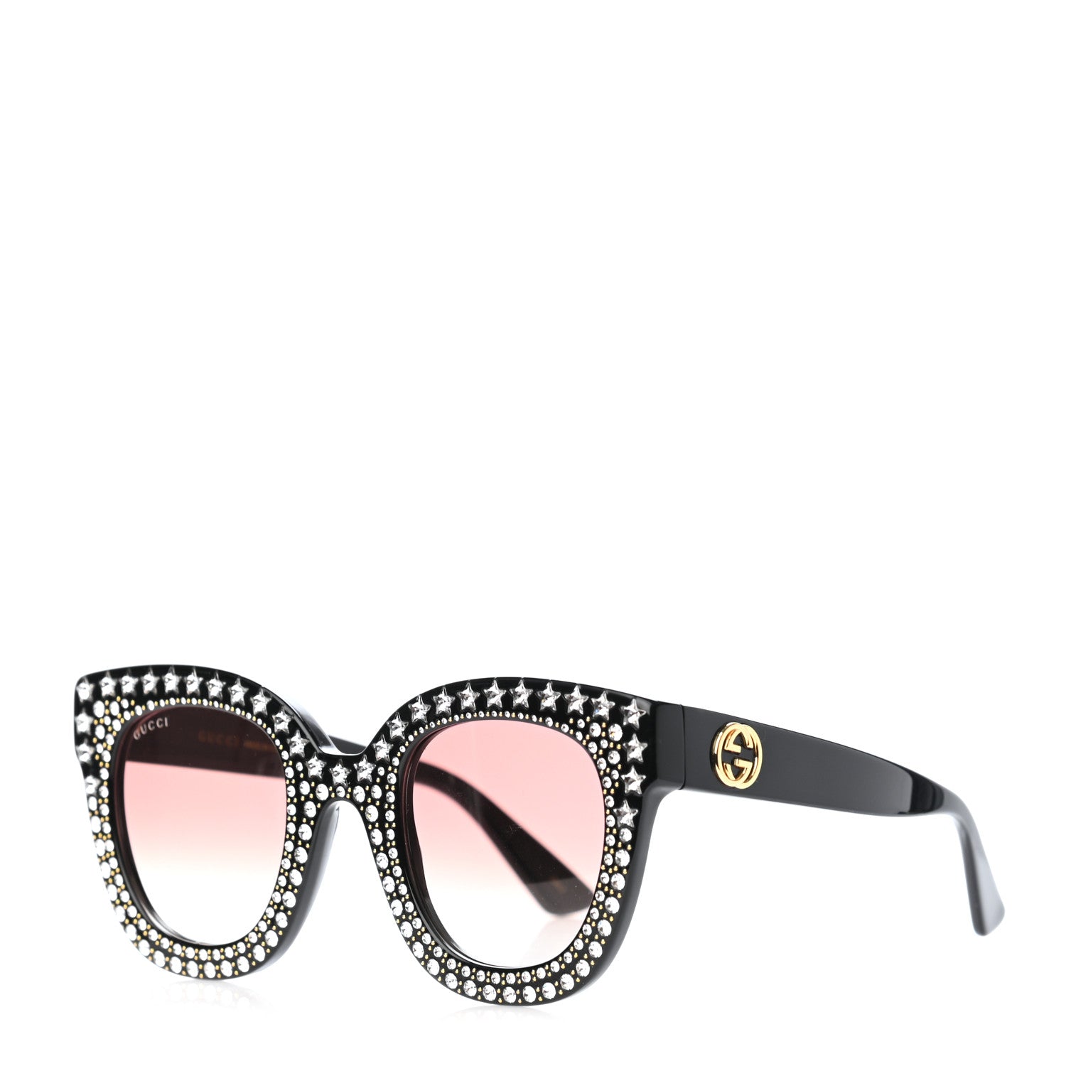 Gucci Acetate Stars Cat Eye Sunglasses GG0116S Black 1 of 4