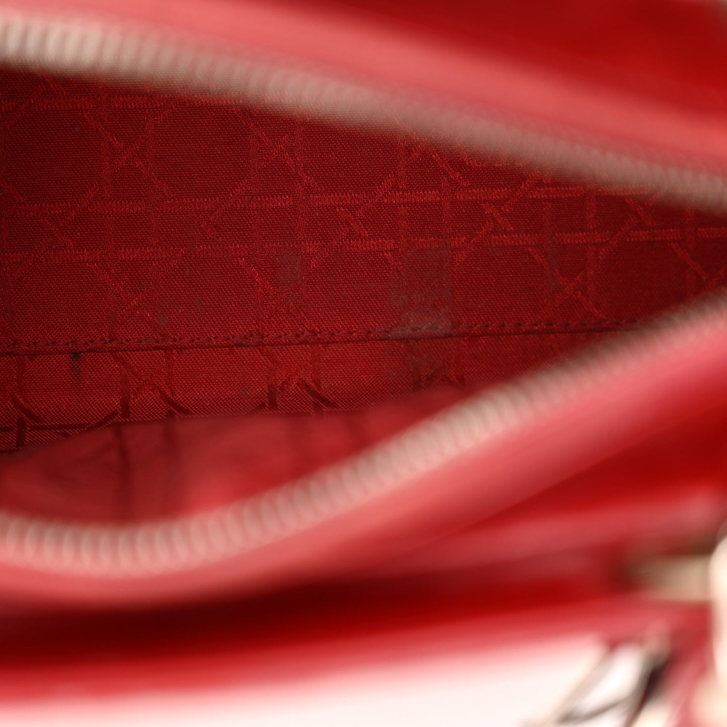 Patent Cannage Medium Lady Dior Red