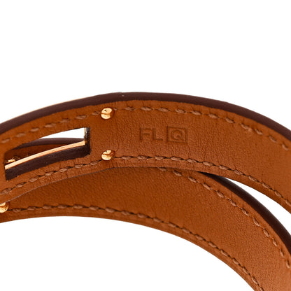 Hermes Epsom Kelly Double Tour Bracelet M Orange 5 of 6