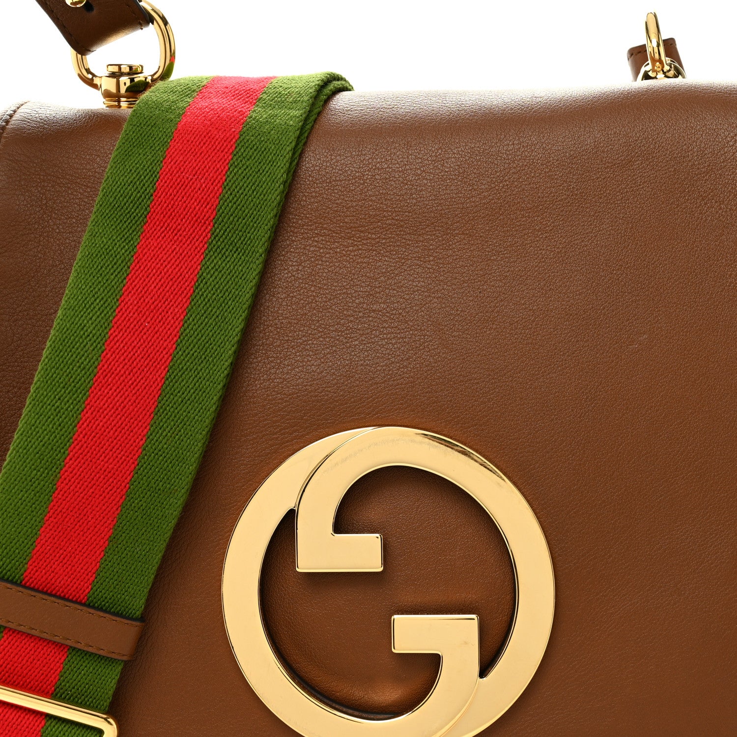 Gucci Roxy Calfskin Web Medium Blondie Shoulder Flap Bag Cuir 9 of 11
