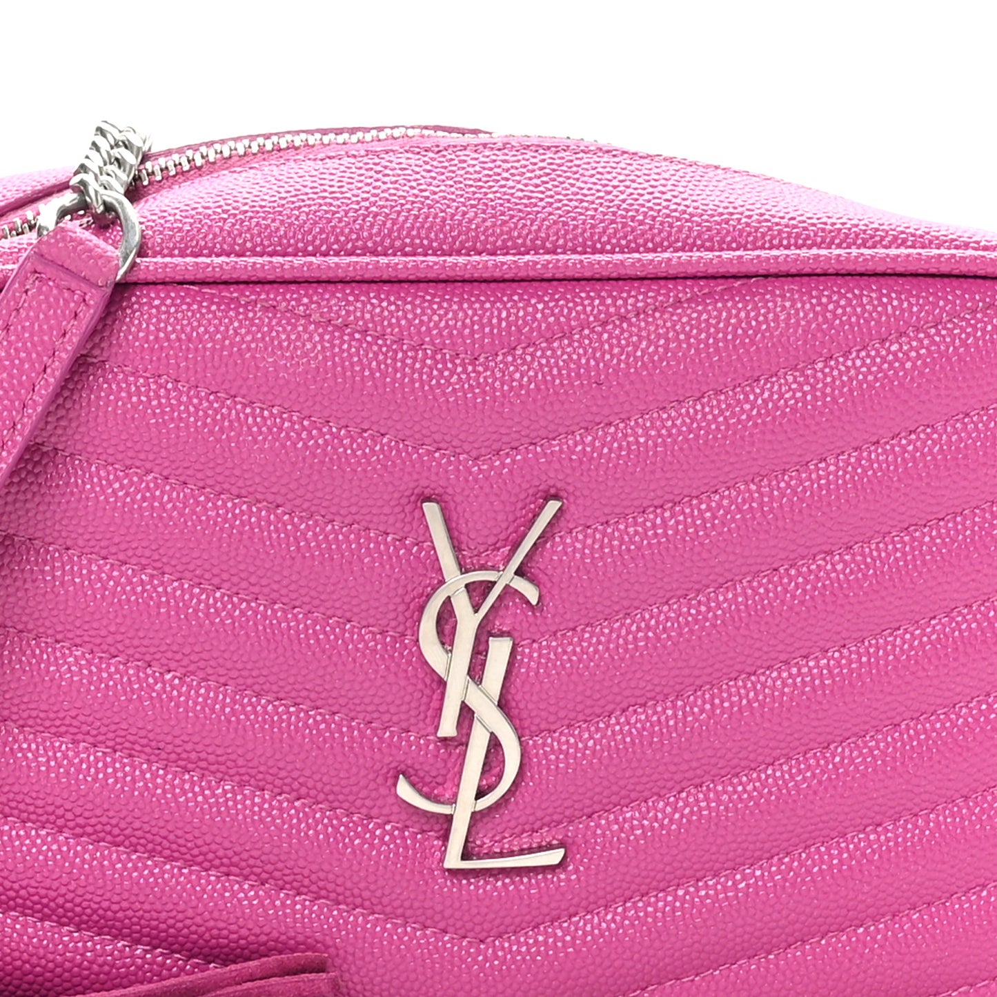 Grain De Poudre Matelasse Monogram Mini Lou Camera Bag Fuxia Electrique
