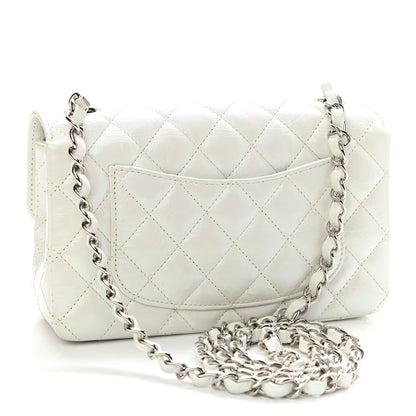 Chanel Iridescent Crumpled Calfskin Quilted Mini Rectangular Flap White 2 of 11