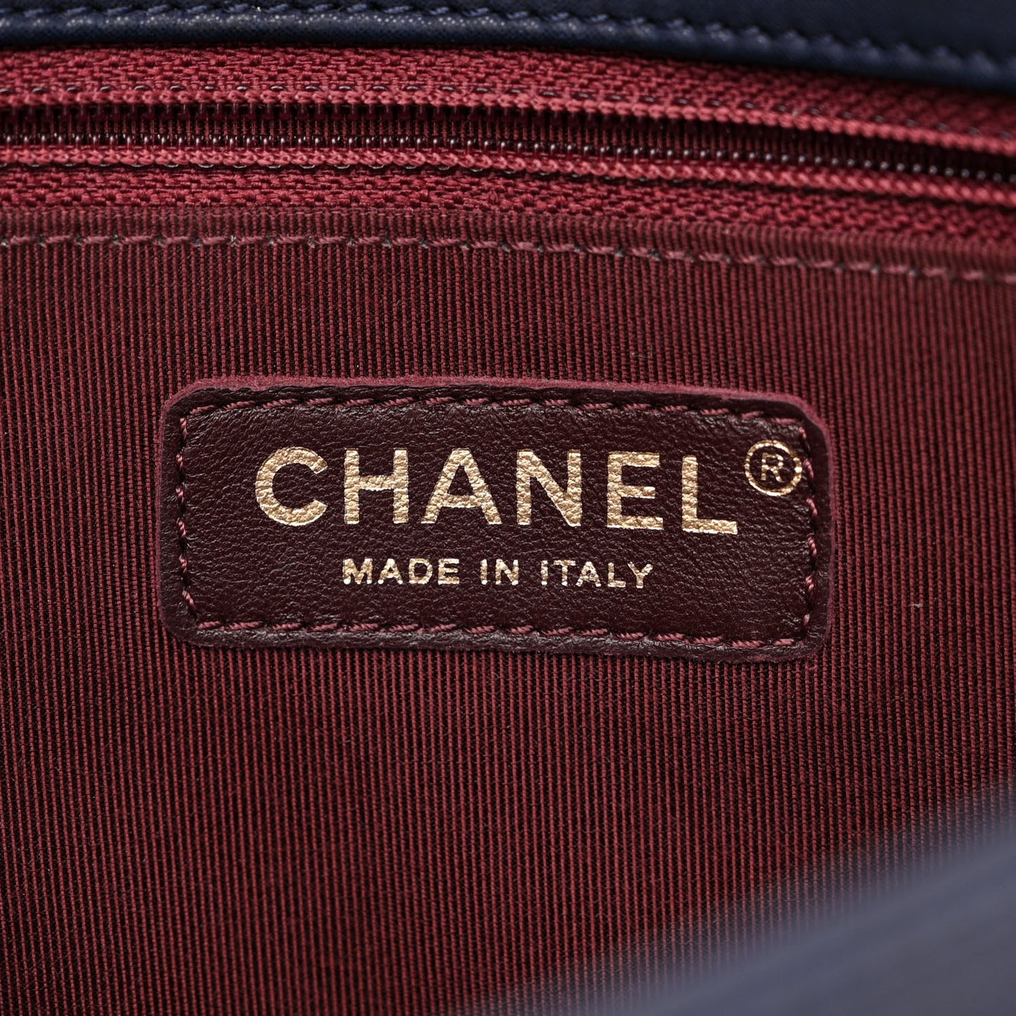 Iridescent Calfskin Small Happy Stitch Flap Navy