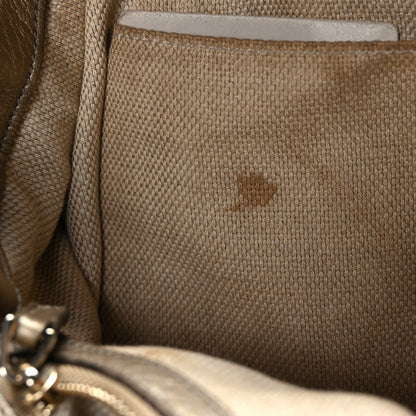 Gucci Metallic Pebbled Calfskin Medium Soho Chain Shoulder Bag Golden Beige 10 of 11