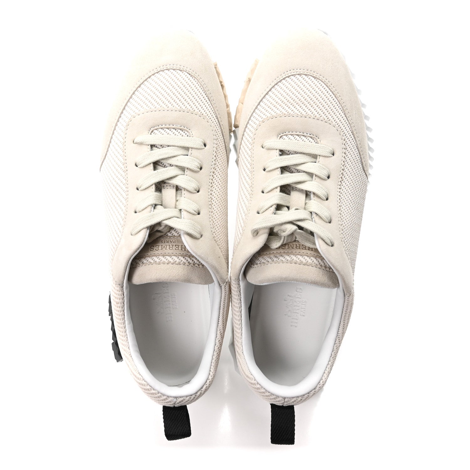 Hermes Airy Mesh Suede Goatskin Womens Bouncing Sneakers 39 Beige Glasie 2 of 10