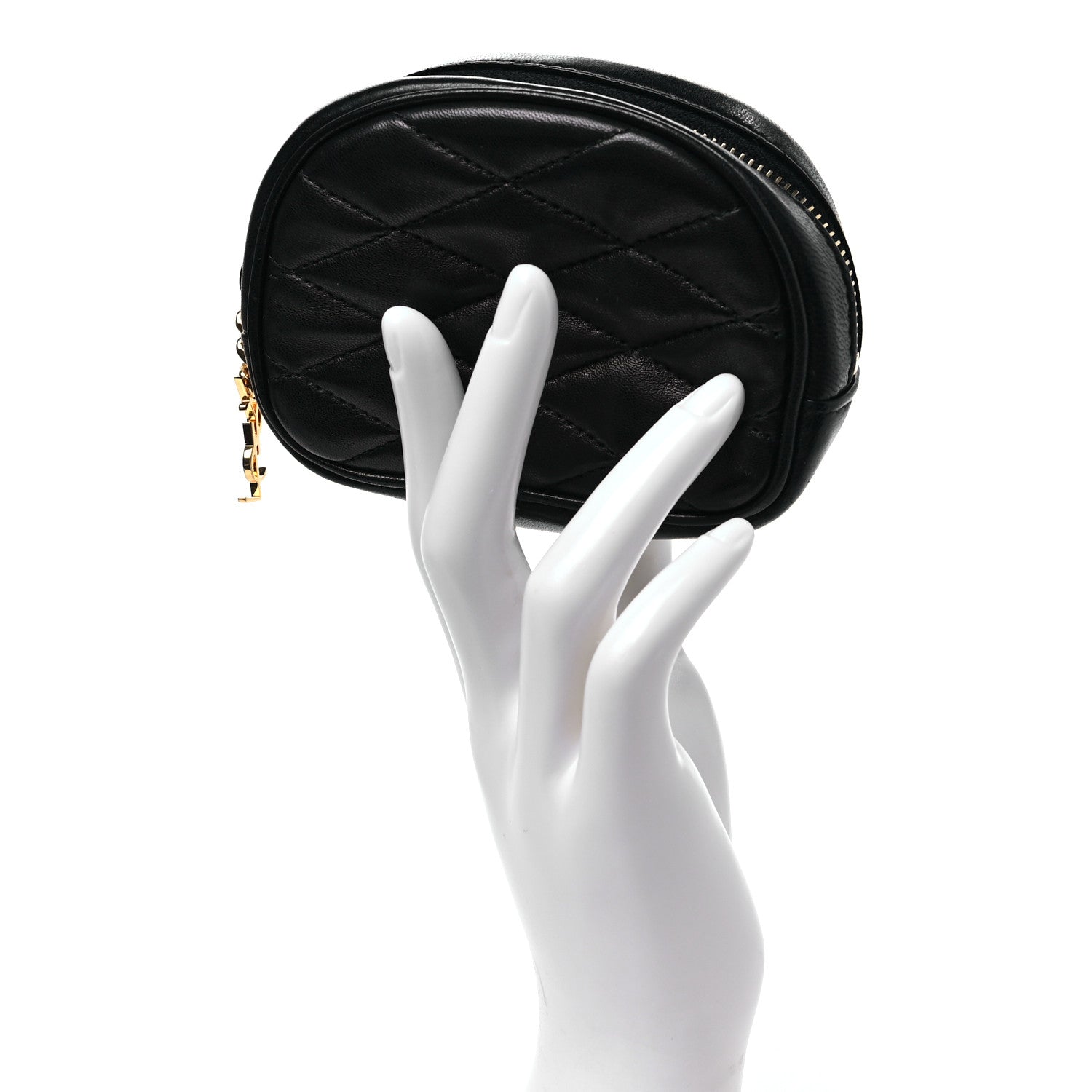 Saint Laurent Lambskin Quilted Lolita Cosmetic Pouch Black 2 of 7