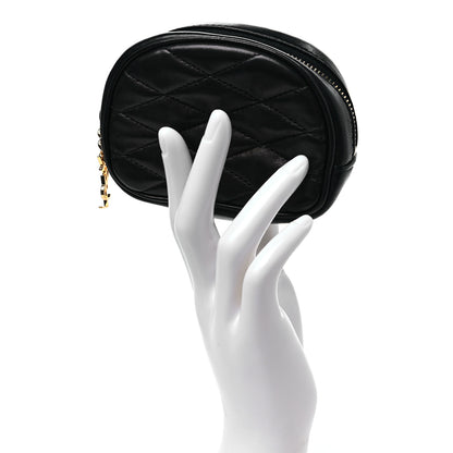 Saint Laurent Lambskin Quilted Lolita Cosmetic Pouch Black 2 of 7