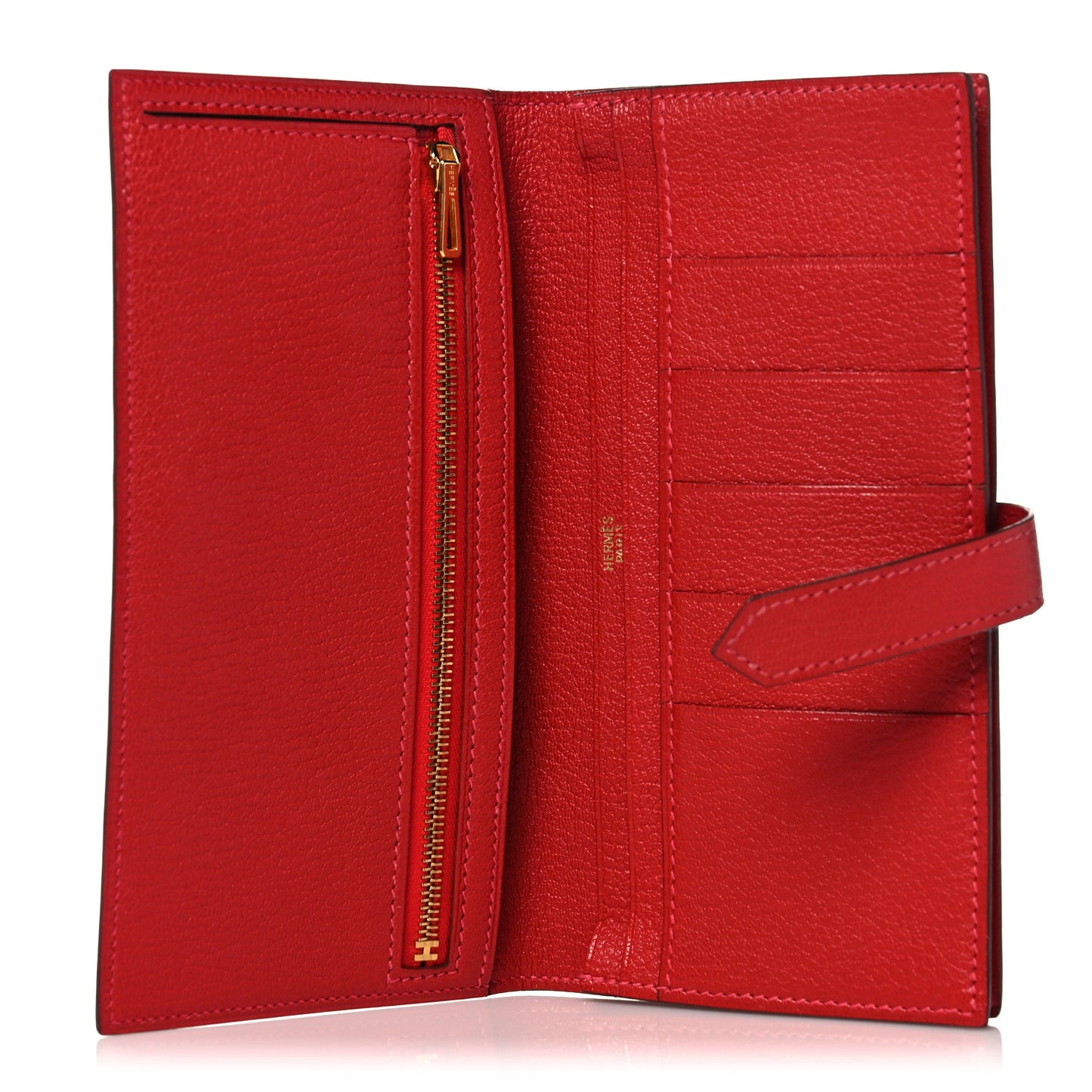 Chevre Mysore Bearn Gusset Wallet Rouge Vif