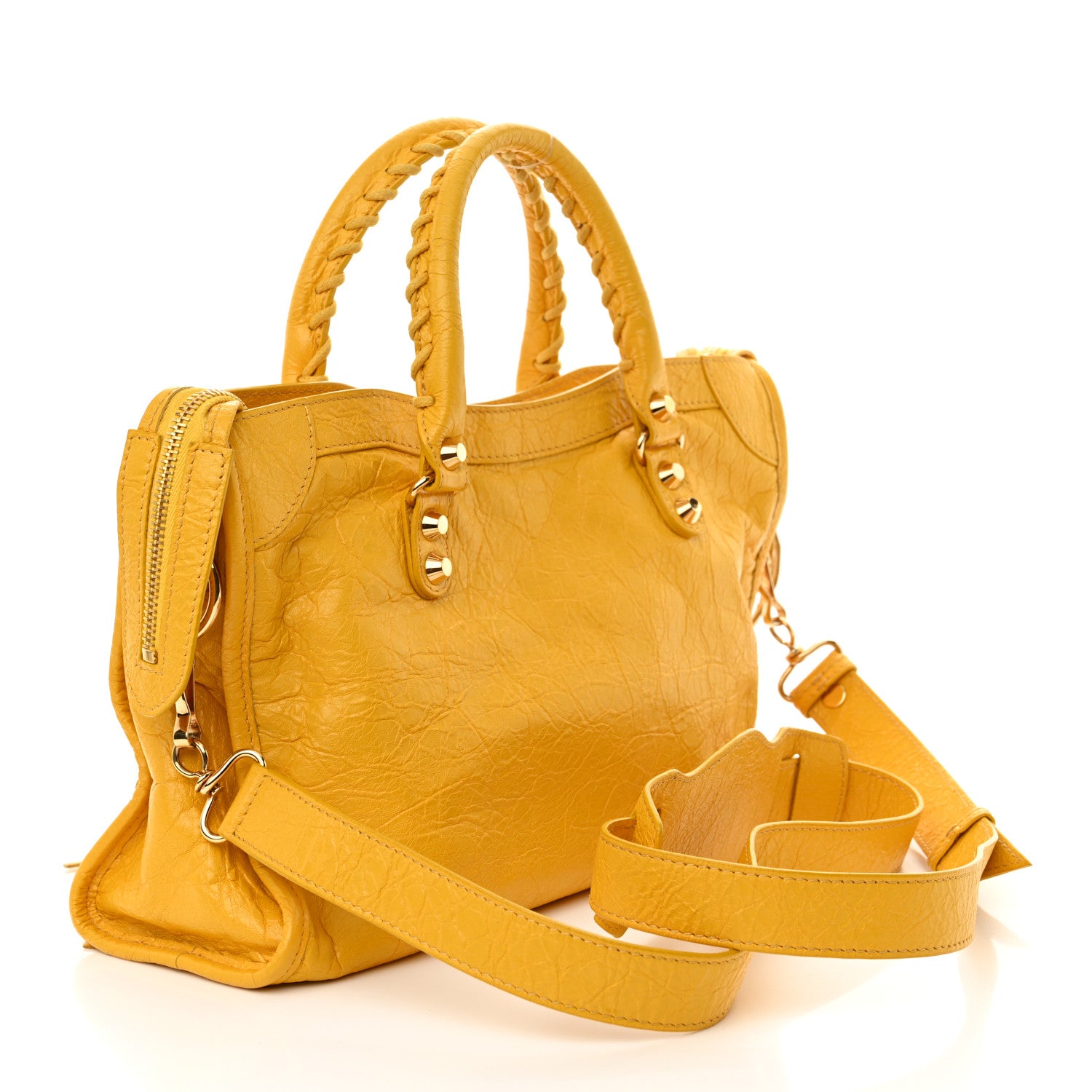 Balenciaga Agneau Classic Silver Hardware S City Jaune Epi 4 of 17