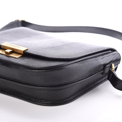 Saint Laurent Lizard Calfskin Embossed Betty Messenger Black 6 of 9