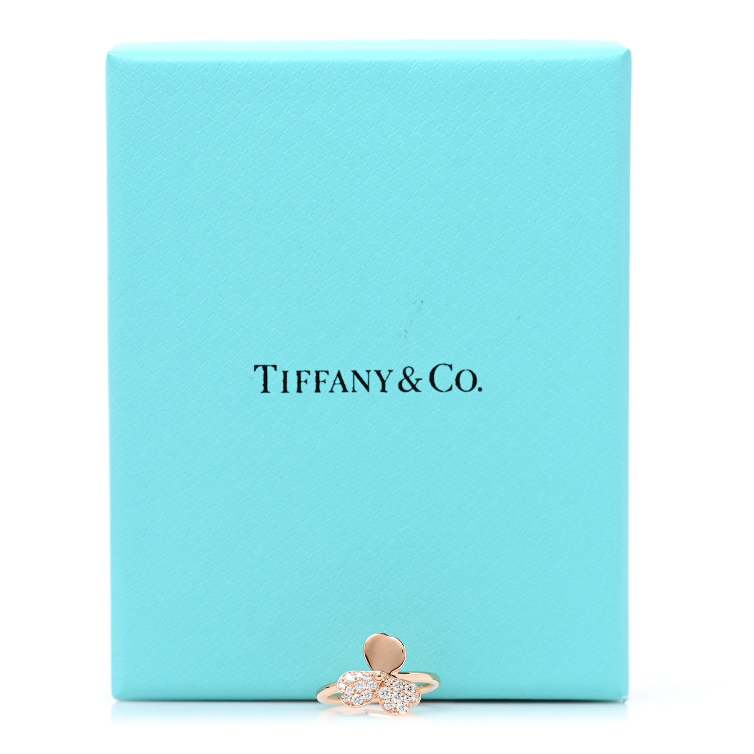 Tiffany 18K Rose Gold Diamond Paper Flowers Ring 47 4 5 of 5