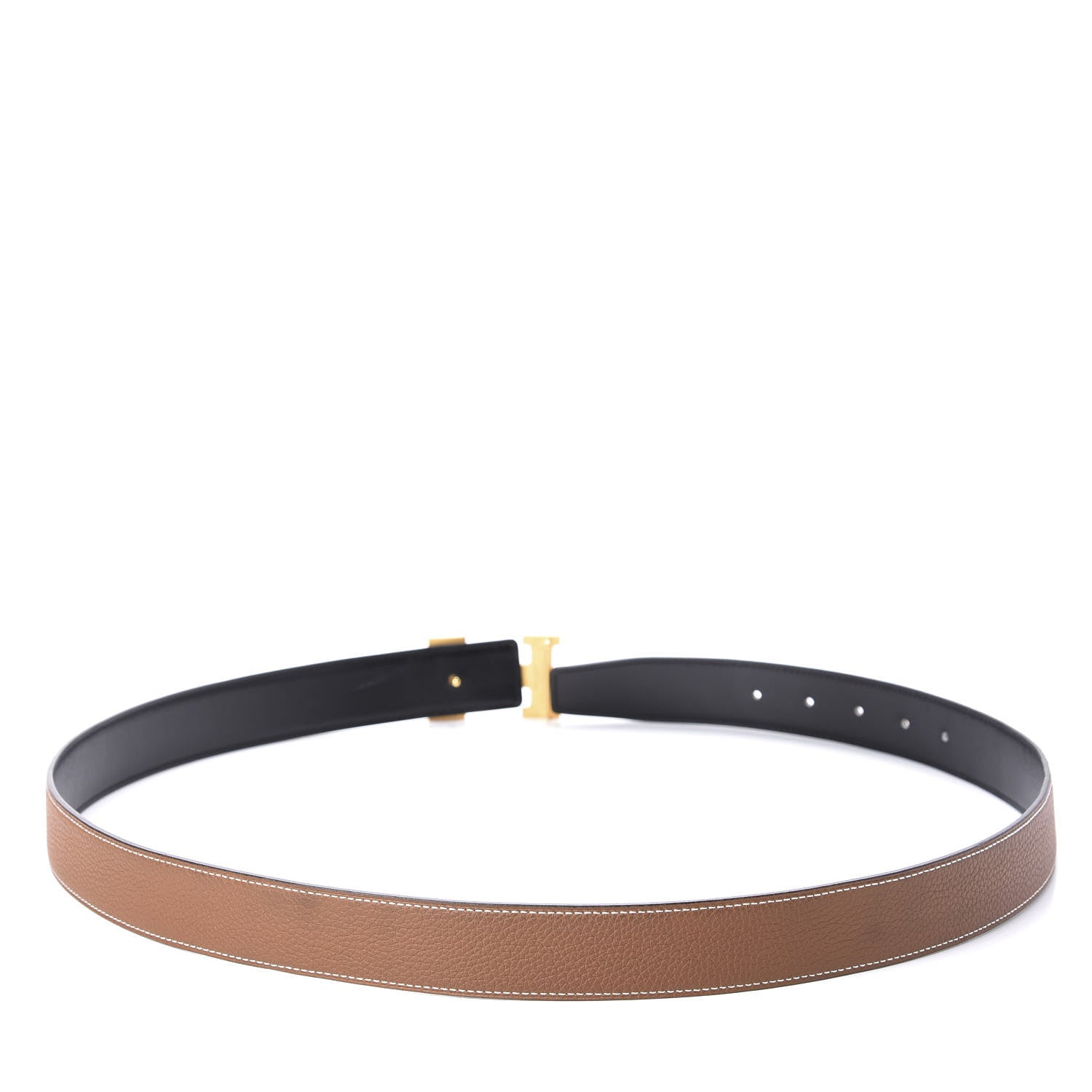 Hermes Box Togo 32mm H Belt 100 Black Gold 3 of 5