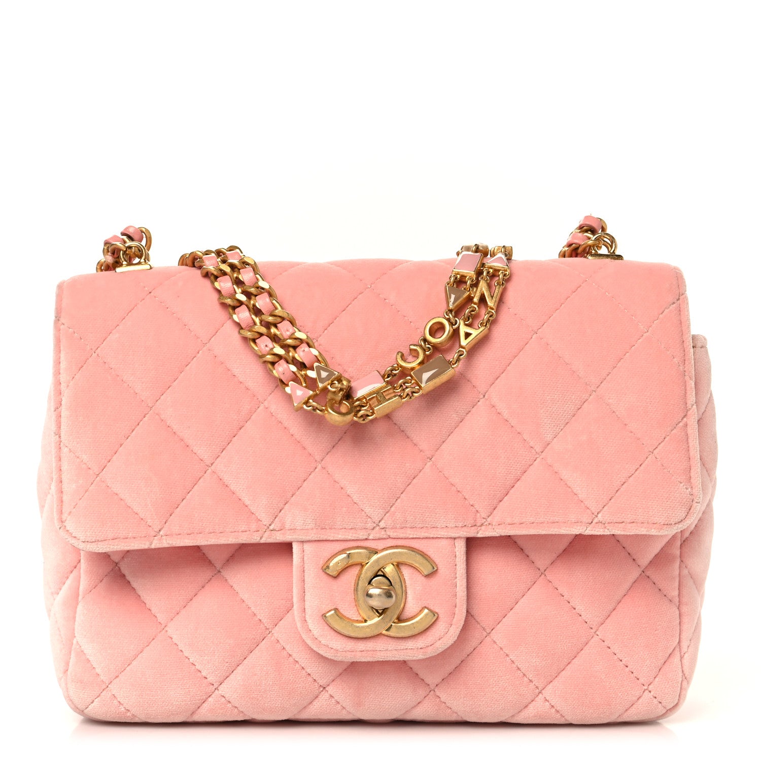 Chanel Velvet Enamel Mini Flap Light Pink 1 of 11