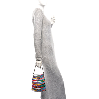 Miu Miu Fabric Crochet Drawstring Pouch Multicolor 2 of 10