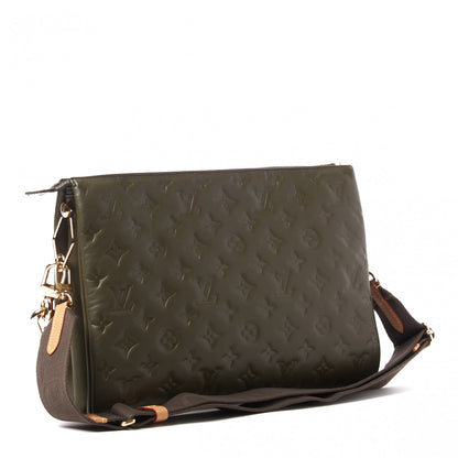 Louis Vuitton Lambskin Embossed Monogram Coussin MM Khaki 2 of 7