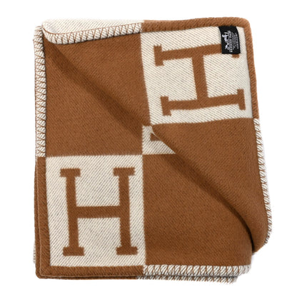 Hermes Wool Cashmere Avalon Blanket Ecru Camel 2 of 3