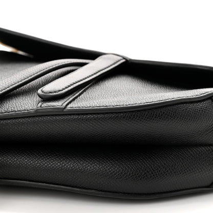 Christian Dior Grained Calfskin Saddle Bag Black 10 of 15