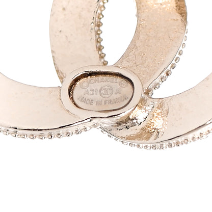 Chanel Crystal Pearl CC Earrings Gold 4 of 5