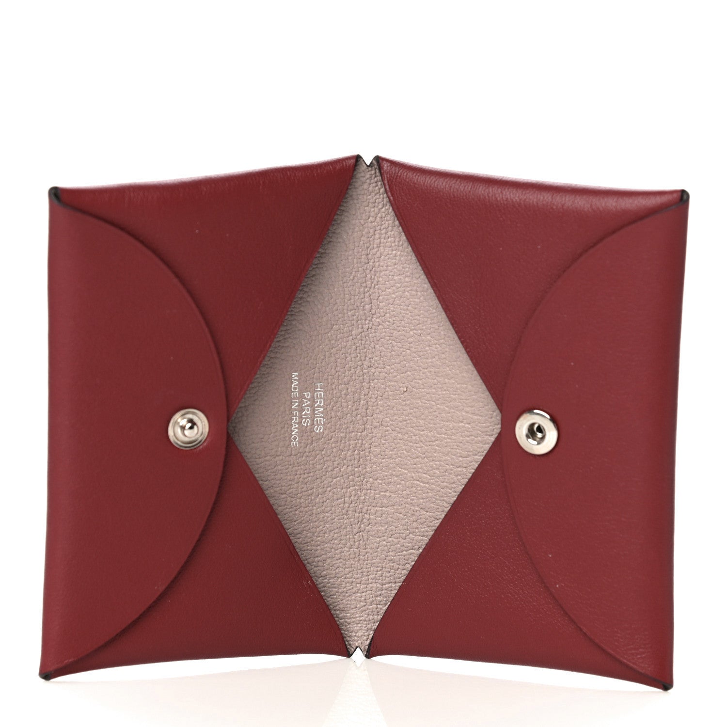 Hermes Evercolor Verso Calvi Card Case Rouge Grenat Glycine 5 of 13
