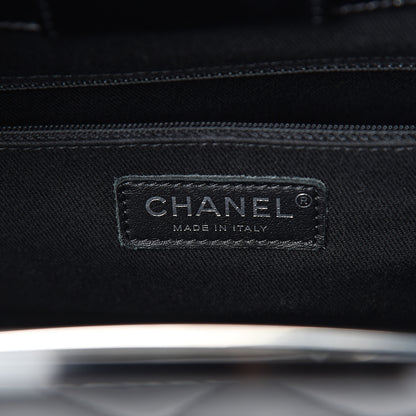 Chanel Glazed Calfskin Quilted Large CC Delivery Tote Black 5 of 9
