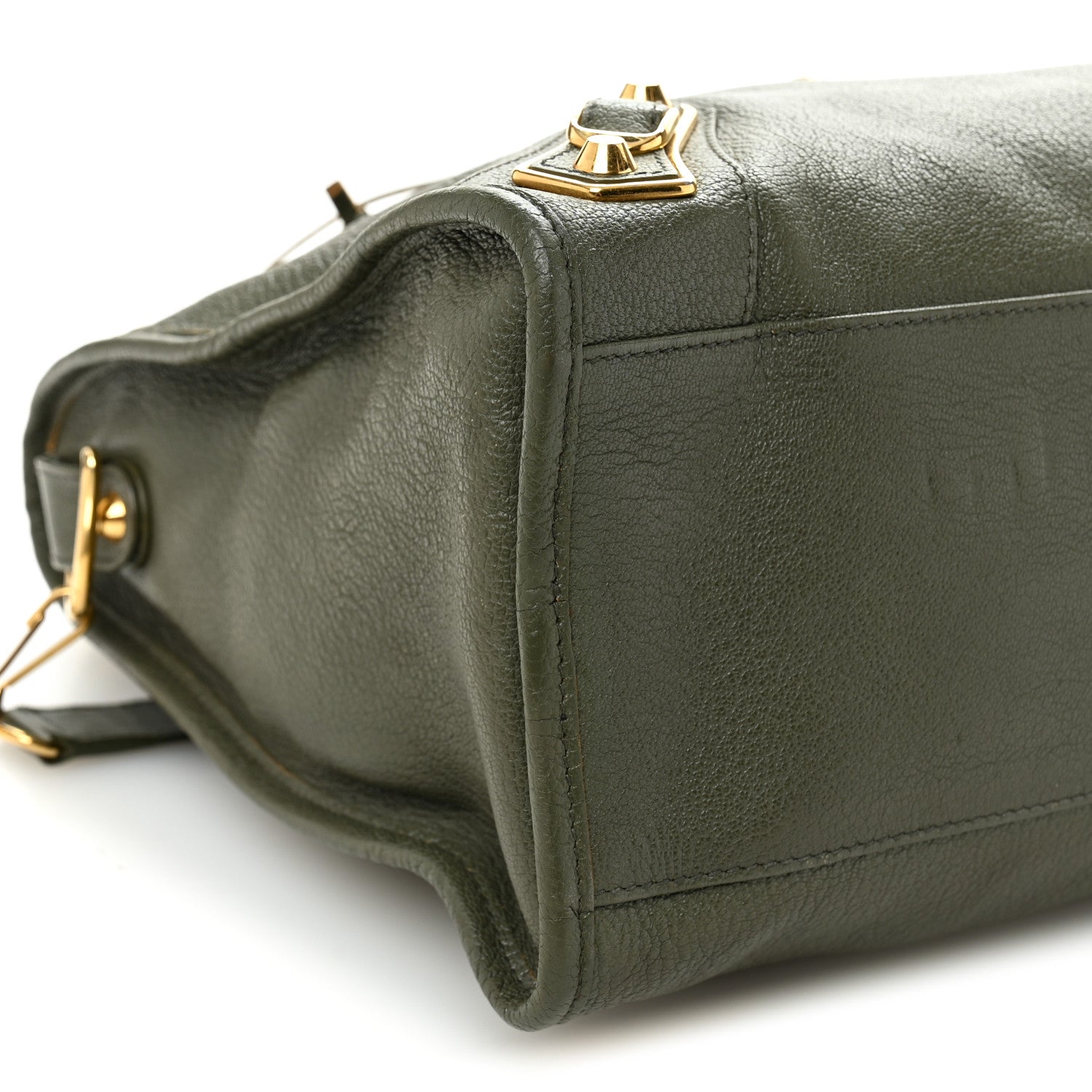 Balenciaga Chevre Gold Metallic Edge Hardware City Vert Lichen 10 of 11