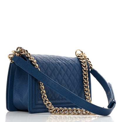 Chanel Caviar Quilted Medium Boy Flap Blue 2 of 10