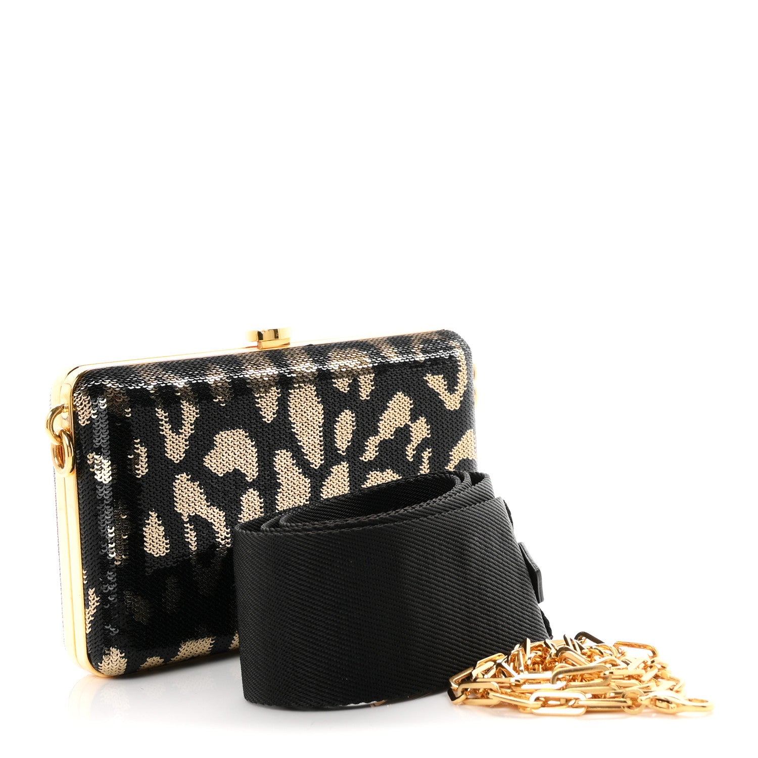 Tom Ford Sequin Embellished Leopard Print Crossbody Clutch Black Multicolor 3 of 9