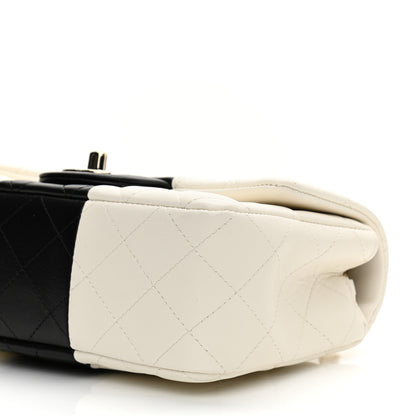 Chanel Lambskin Quilted Mini Rectangular Flap White Black 9 of 12