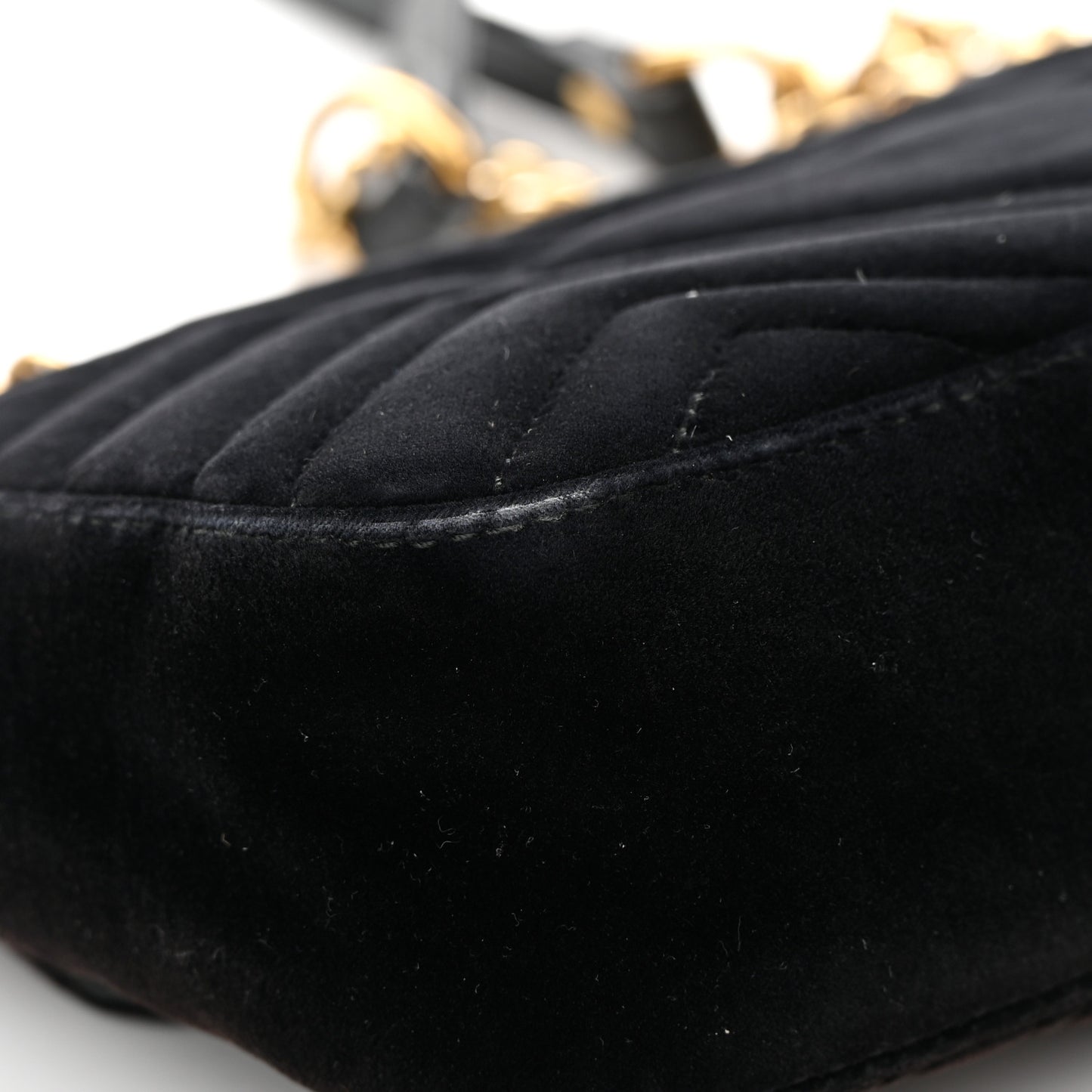 Velvet Matelasse Mini GG Marmont Shoulder Bag Black