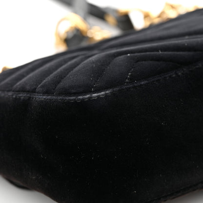 Gucci Velvet Matelasse Mini GG Marmont Shoulder Bag Black 12 of 25