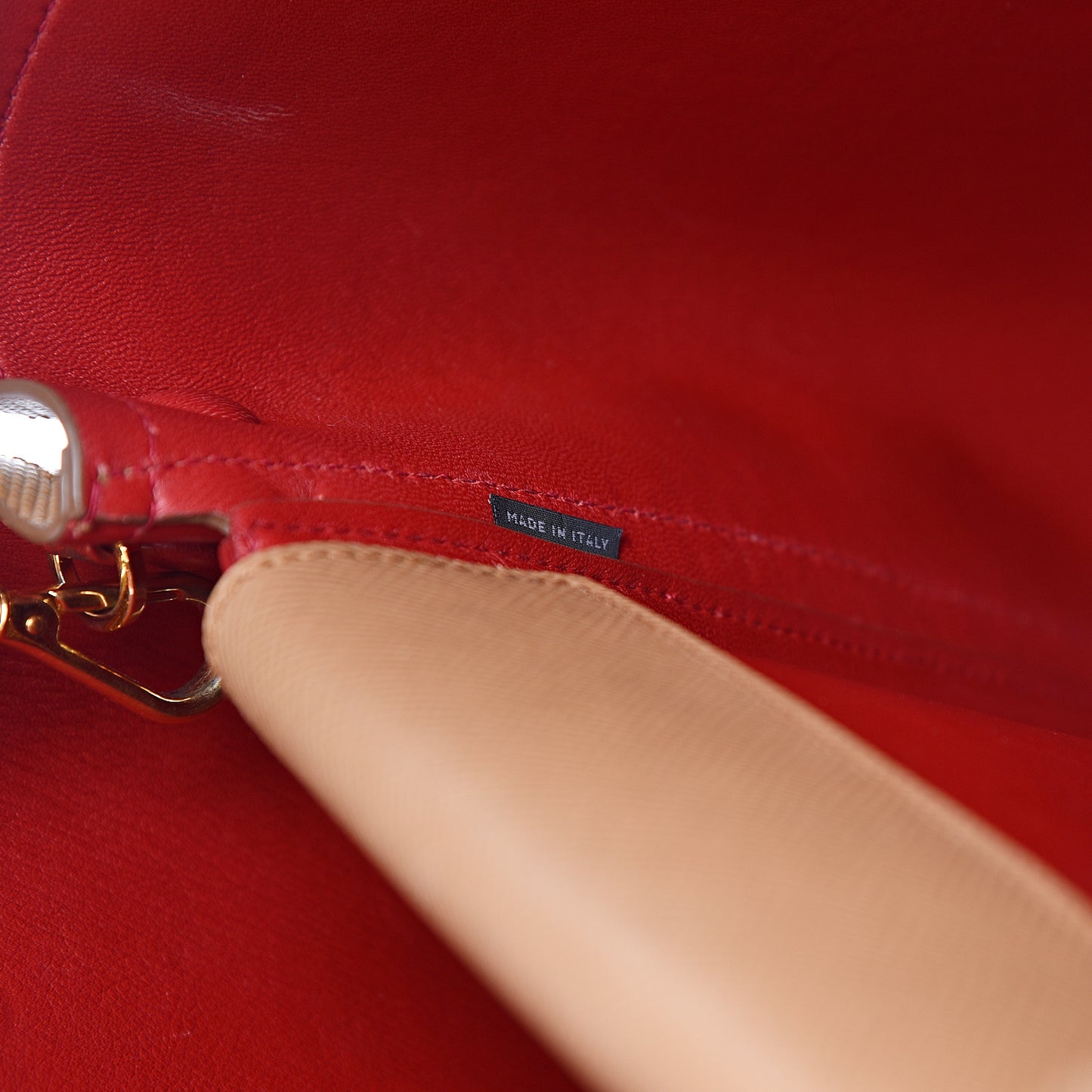 Saffiano Cuir Large Double Bag Caramel Fuoco