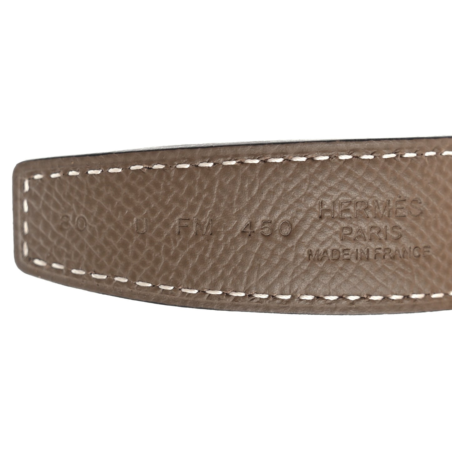 Swift Epsom 24mm H Cursives Belt 80 32 Gold Etoupe
