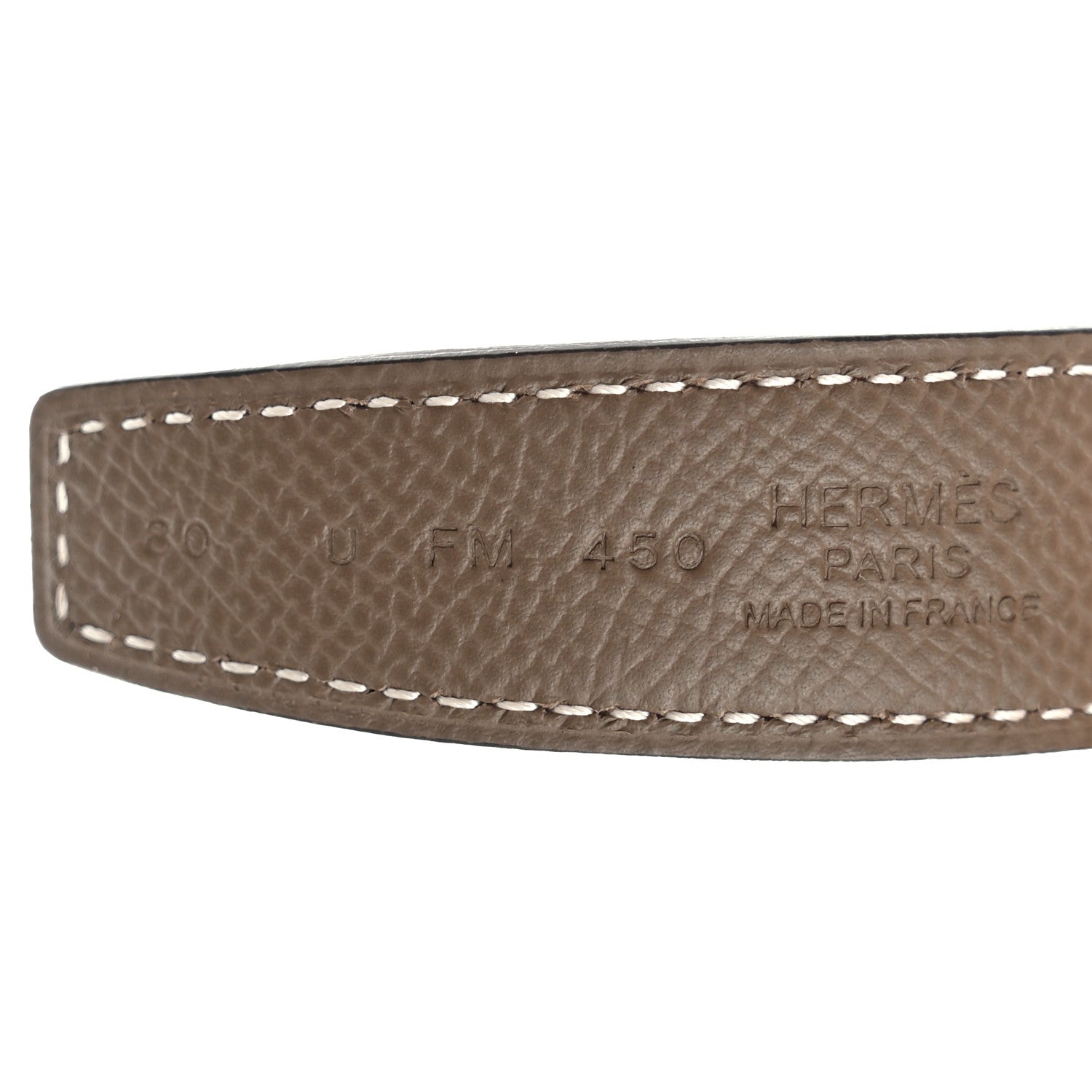 Hermes Swift Epsom 24mm H Cursives Belt 80 32 Gold Etoupe 3 of 6
