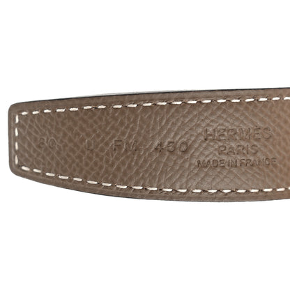 Hermes Swift Epsom 24mm H Cursives Belt 80 32 Gold Etoupe 3 of 6