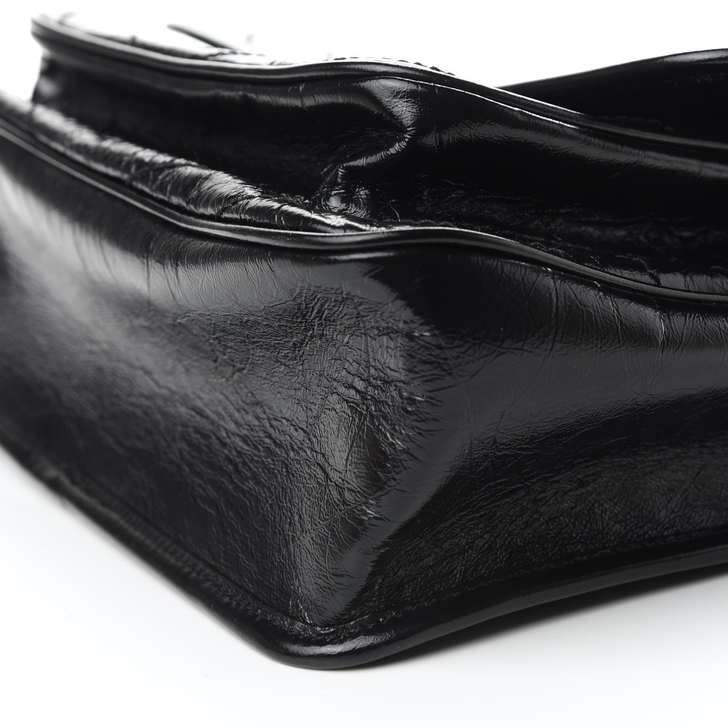 Saint Laurent Crinkled Calfskin Matelasse Monogram Medium Niki Chain Satchel Black 7 of 8