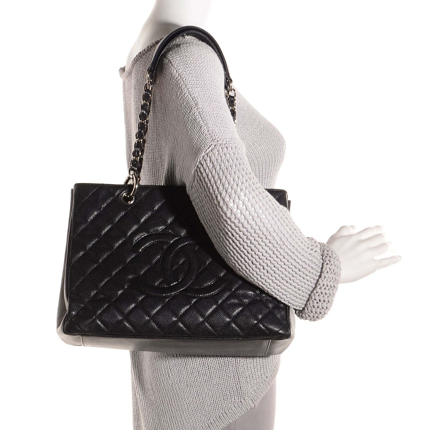 Chanel Caviar Quilted Grand Shopping Tote GST Black 2 of 7