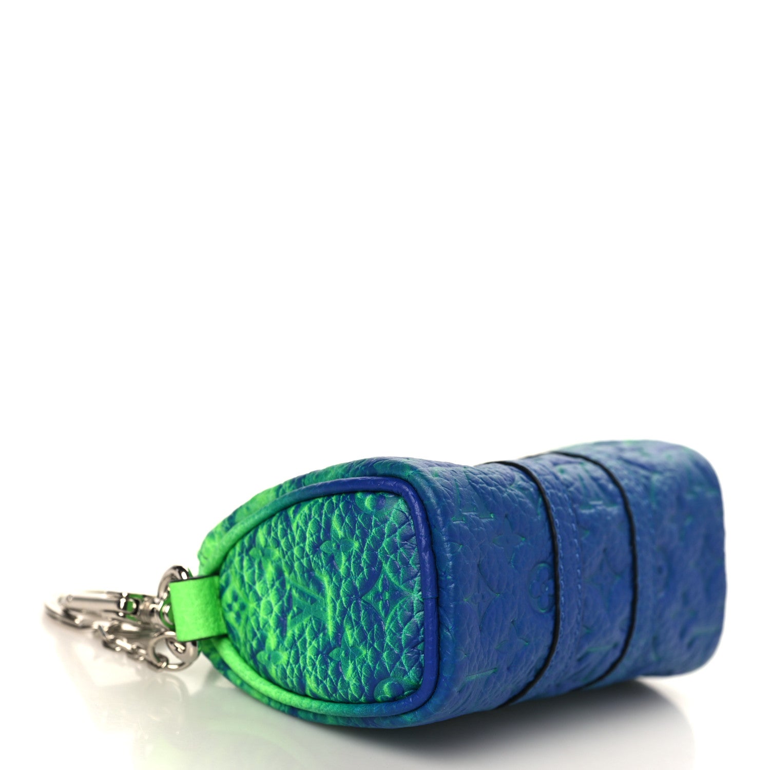 Louis Vuitton Taurillon Illusion Mini Keepall Earphones Pouch Bleu Vert 4 of 6