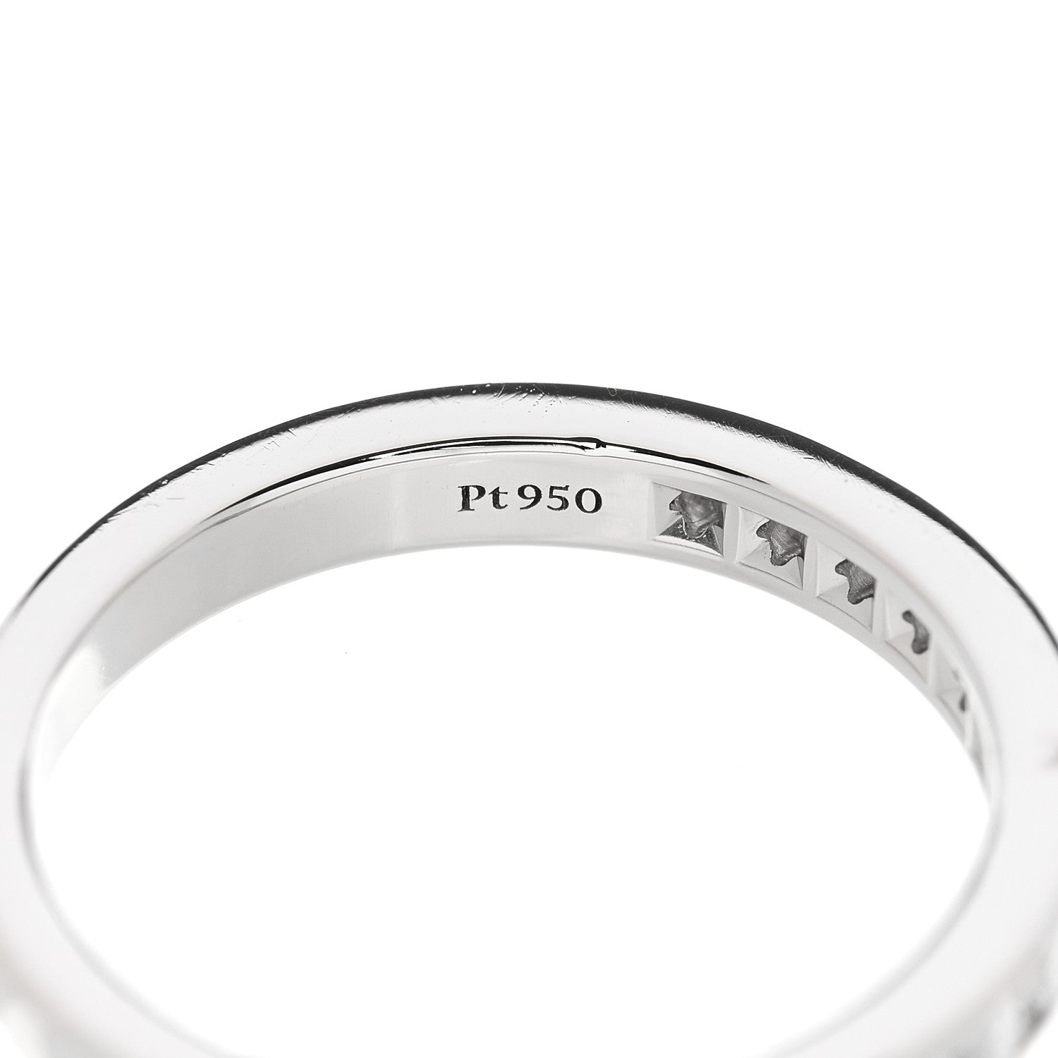 Tiffany Platinum Diamond 2.5mm Half Circle Wedding Band Ring 48 4.5 5 of 5