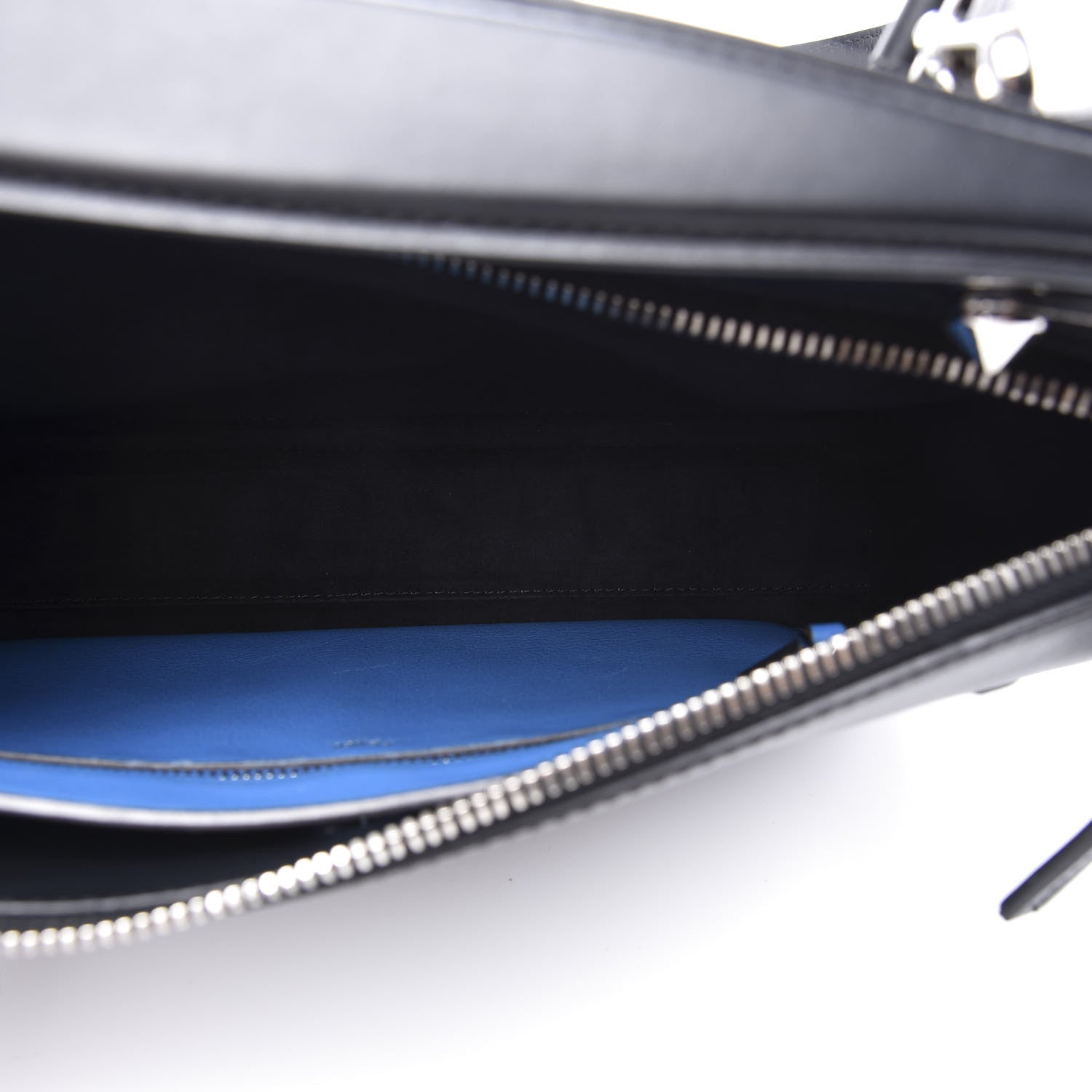 Fendi Vitello Baltico Dolce DotCom Satchel Black Blue Royal 4 of 11