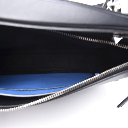 Fendi Vitello Baltico Dolce DotCom Satchel Black Blue Royal 4 of 11