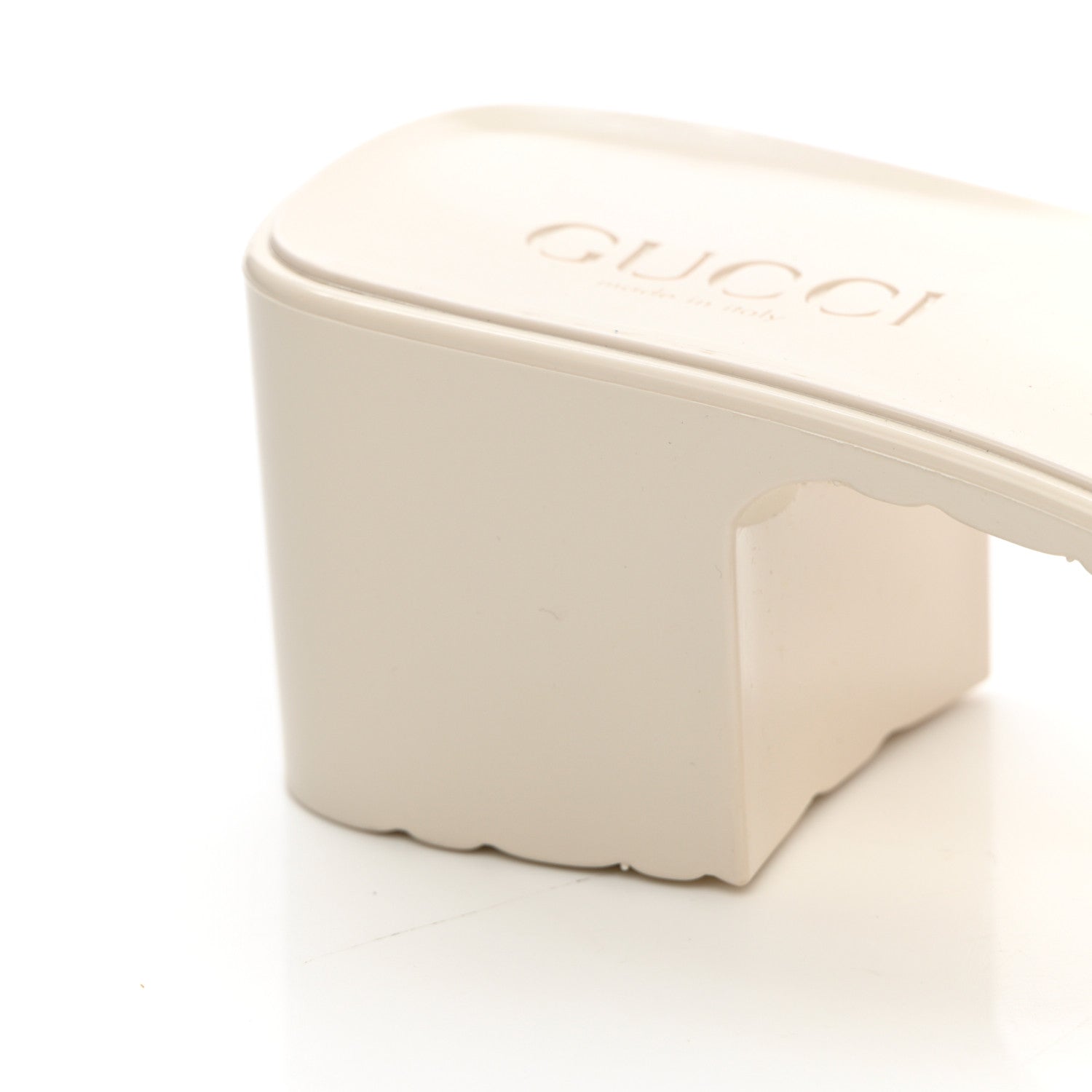 Gucci Rubber Gucci Logo Womens Platform 20/60mm Slide Sandals 38 Mystic White 9 of 10
