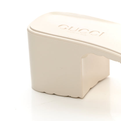 Gucci Rubber Gucci Logo Womens Platform 20/60mm Slide Sandals 38 Mystic White 9 of 10